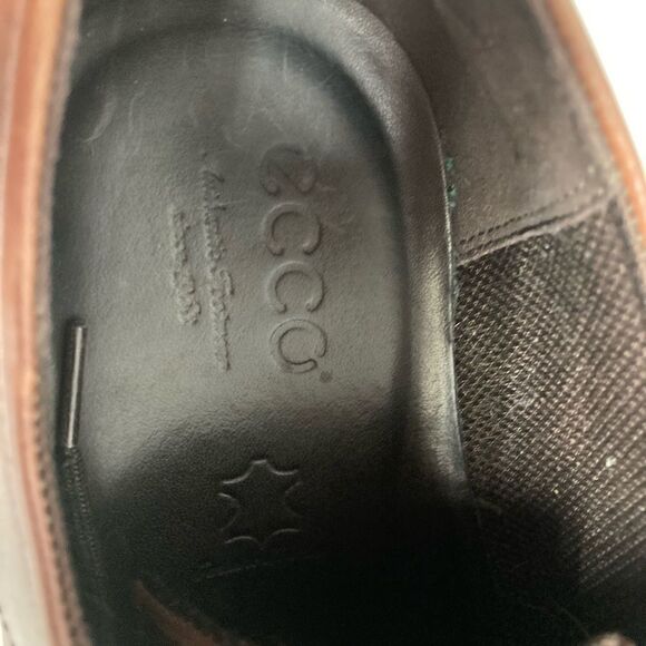 ECCO Men’s Dress Oxford Shoes tie closure light brown 1” heel size 10-10.5/44 - Picture 8 of 13